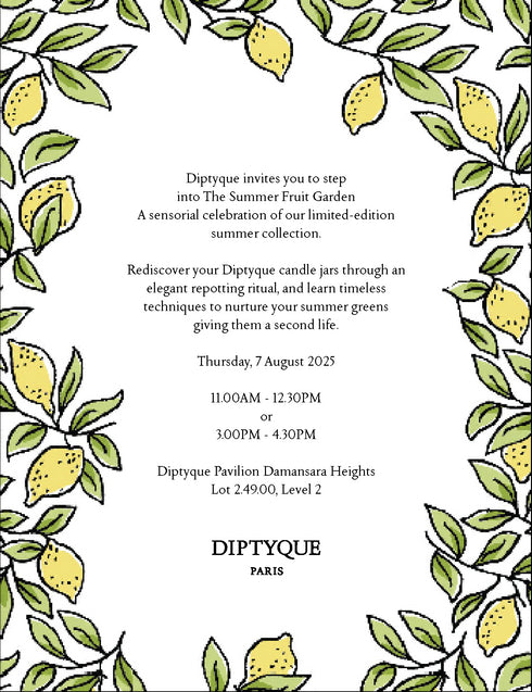 [Diptyque Pavilion Damansara Heights] Summer Fruit Garden Repotting Workshop